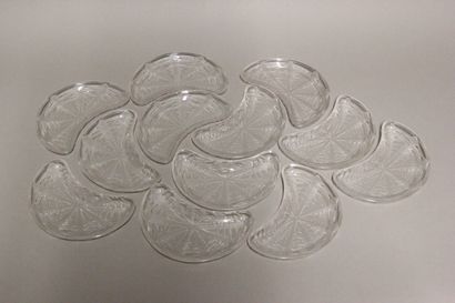 René LALIQUE(1860-1945). 
Series of 12 salad...