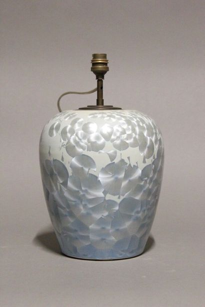 CHINE.
Pot à gingembre monté en lampe en...