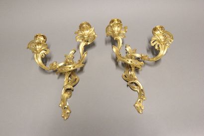 Paire d'appliques à deux bras de lumière...
