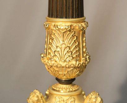 Importante paire de candélabres en bronze...
