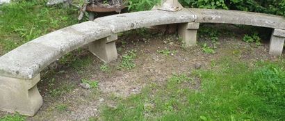 Important garden bench of half-moon shape...