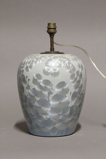 CHINE.
Pot à gingembre monté en lampe en...
