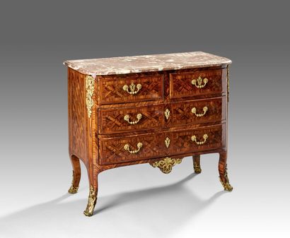 Chest of drawers with a slightly arched front...