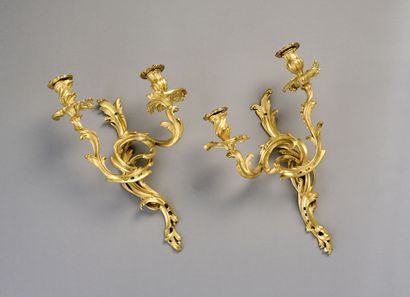 Paire d'appliques à deux bras de lumière...
