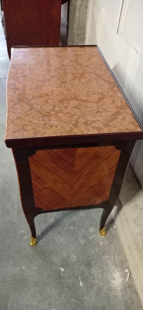 Rosewood and rosewood veneer chest of drawers...