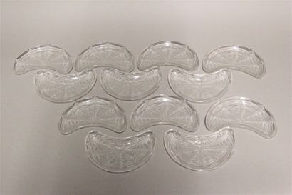René LALIQUE(1860-1945). 
Series of 12 salad...