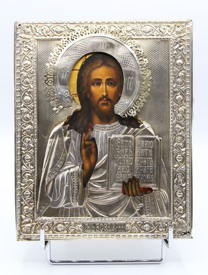 Icône Russe avec représentation du Christ...