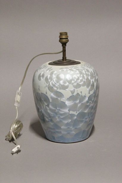 CHINE.
Pot à gingembre monté en lampe en...