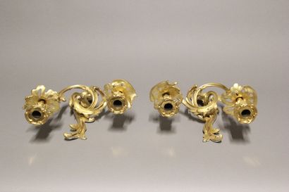 Paire d'appliques à deux bras de lumière...