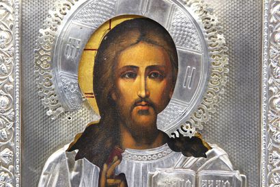 Icône Russe avec représentation du Christ...