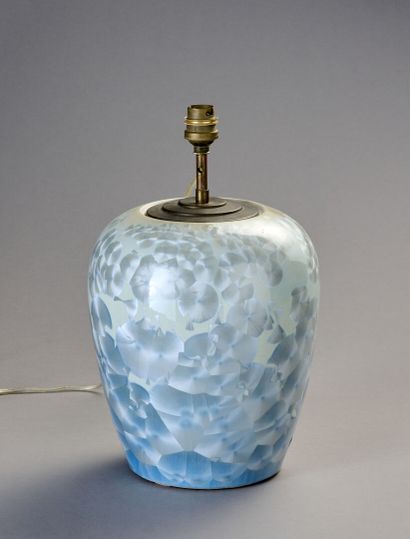 CHINE.
Pot à gingembre monté en lampe en...