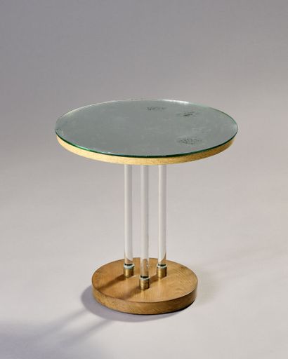 Pedestal table of circular form decorated...