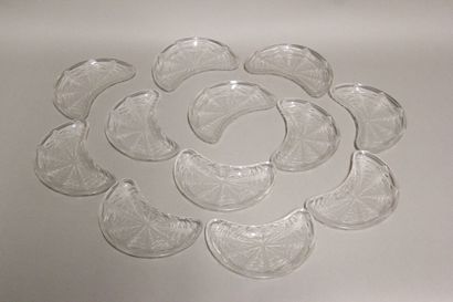 René LALIQUE(1860-1945). 
Series of 12 salad...