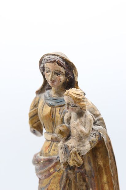 ESPAGNE
Vierge à l'enfant en bois sculpté...