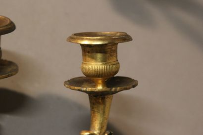 Paire d'appliques en bronze doré et ciselé...