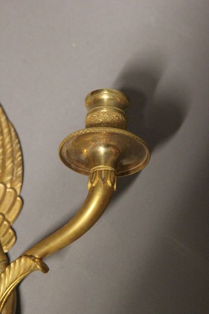 Paire d'appliques en bronze doré et ciselé...