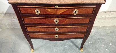 Rosewood and rosewood veneer chest of drawers...