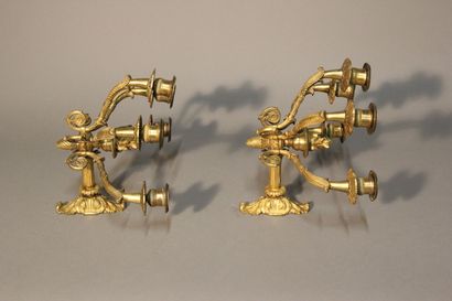 Paire d'appliques en bronze doré et ciselé...