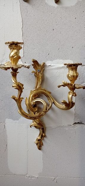 Paire d'appliques à deux bras de lumière...