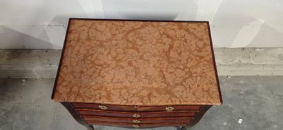 Rosewood and rosewood veneer chest of drawers...