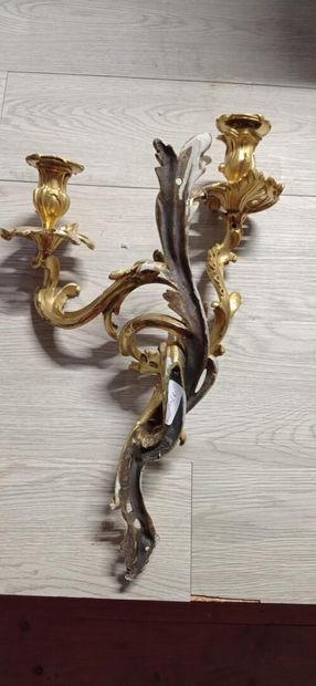 Paire d'appliques à deux bras de lumière...