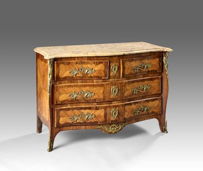 Curved chest of drawers all face in rosewood...