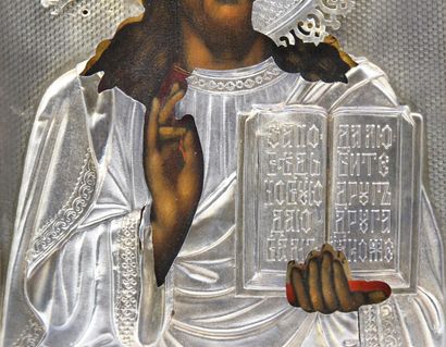 Icône Russe avec représentation du Christ...