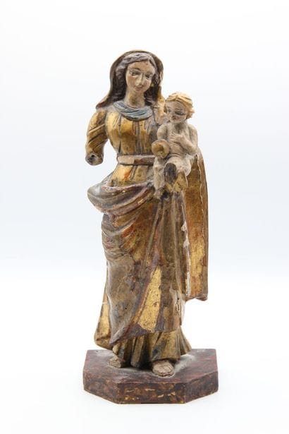 ESPAGNE
Vierge à l'enfant en bois sculpté...
