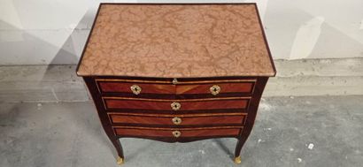 Rosewood and rosewood veneer chest of drawers...
