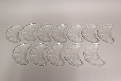 René LALIQUE(1860-1945). 
Series of 12 salad...