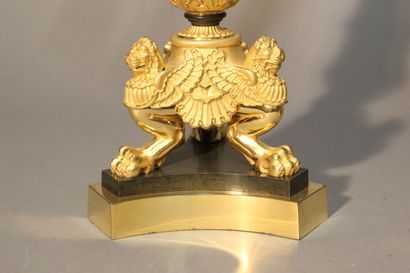 Importante paire de candélabres en bronze...