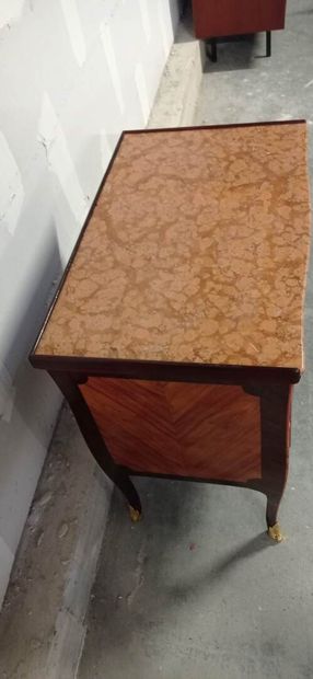 Rosewood and rosewood veneer chest of drawers...