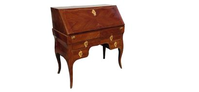 Sloping desk with two sides in amaranth veneer...