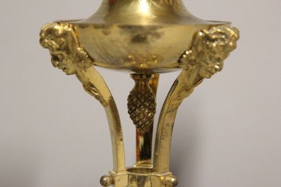 Paire de chandeliers en bronze doré et ciselé...