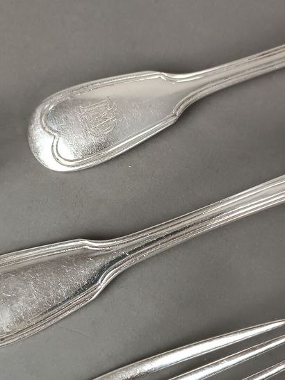 CHRISTOFLE.
Ménagère en métal argenté de...