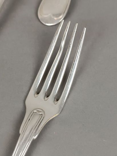CHRISTOFLE.
Ménagère en métal argenté de...