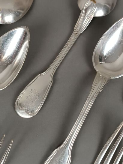 CHRISTOFLE.
Ménagère en métal argenté de...
