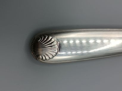 CHRISTOFLE.
Partie de ménagère en métal argenté,...