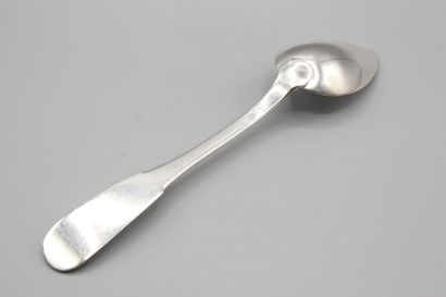 CHRISTOFLE 
Cuillère à ragoût de modèle uni-plat...