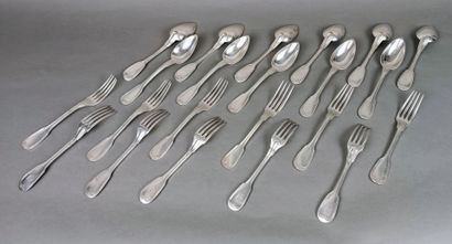 CHRISTOFLE.
Ménagère en métal argenté de...