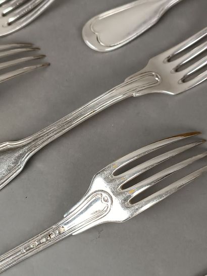 CHRISTOFLE.
Ménagère en métal argenté de...