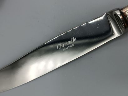 CHRISTOFLE.
Partie de ménagère en métal argenté,...