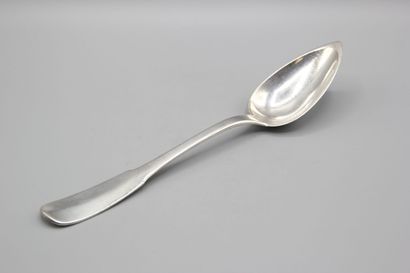 CHRISTOFLE 
Cuillère à ragoût de modèle uni-plat...
