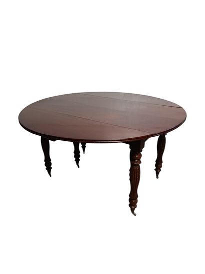 Table de salle à manger en acajou et placage...