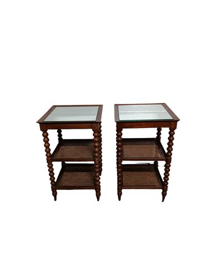 Paire de tables de salon en acajou toute...