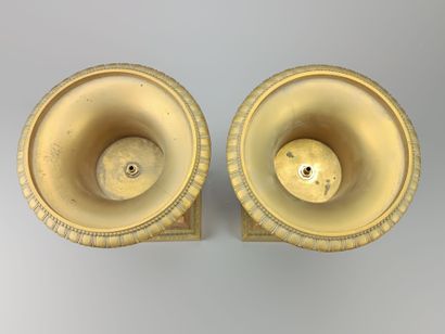Pair of gilt bronze Medici vases of antique...