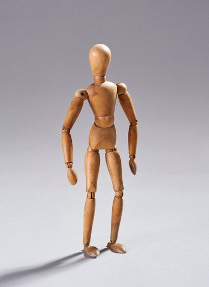 Large fully articulated wooden artist's mannequin.
Early...