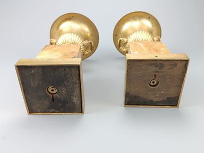 Pair of gilt bronze Medici vases of antique...
