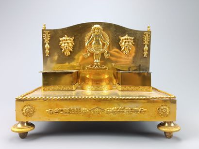 Rectangular gilt bronze and chased letter-holder...