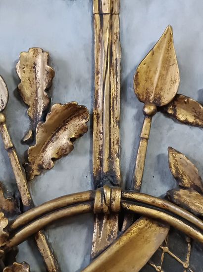 Gilded wood paneling. 
Carved wooden decor...
